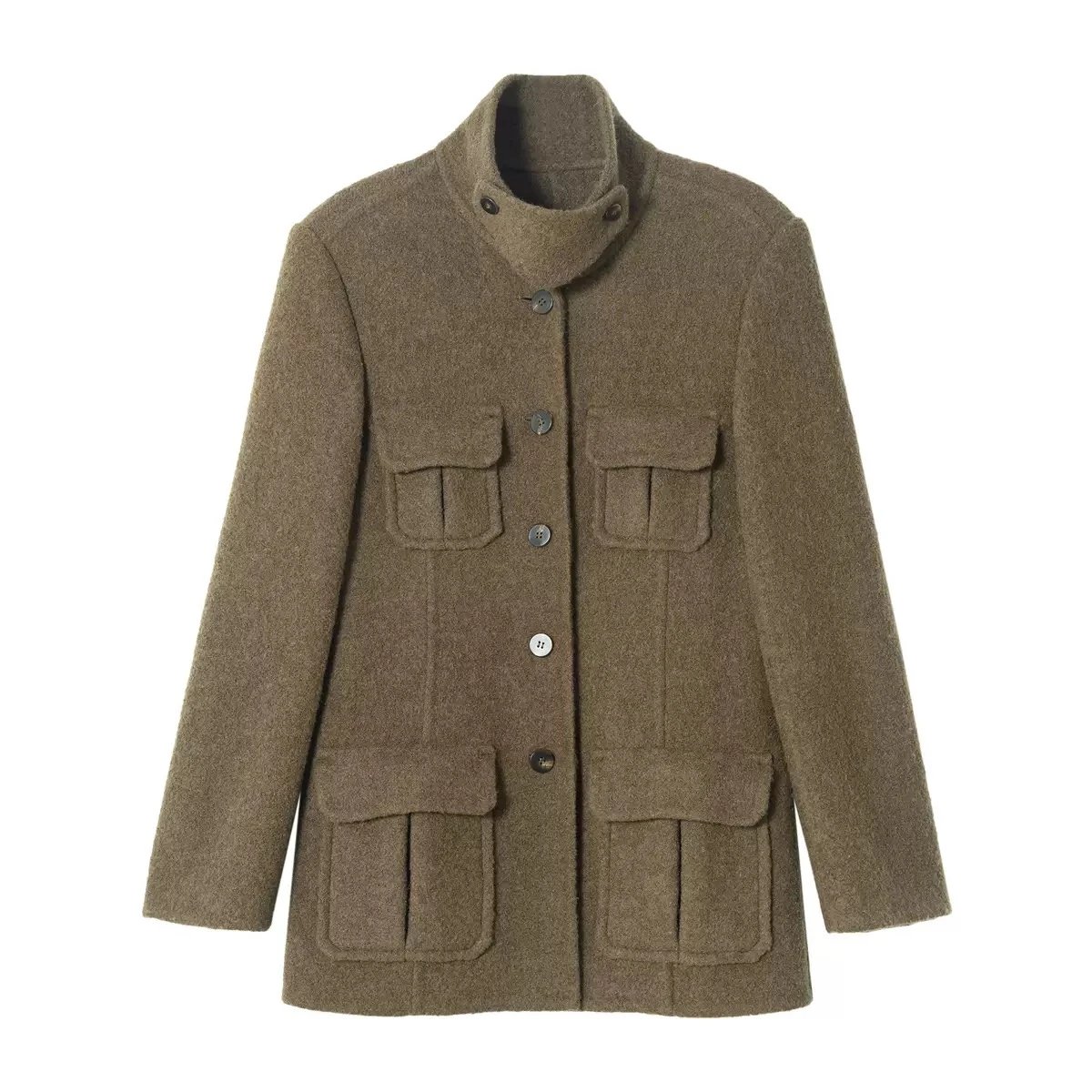 Chloé Brown Wool Slim Fit Coat  